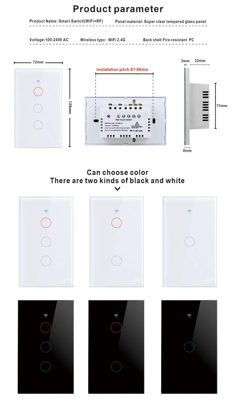 Tuya smart home control panel with app (3)