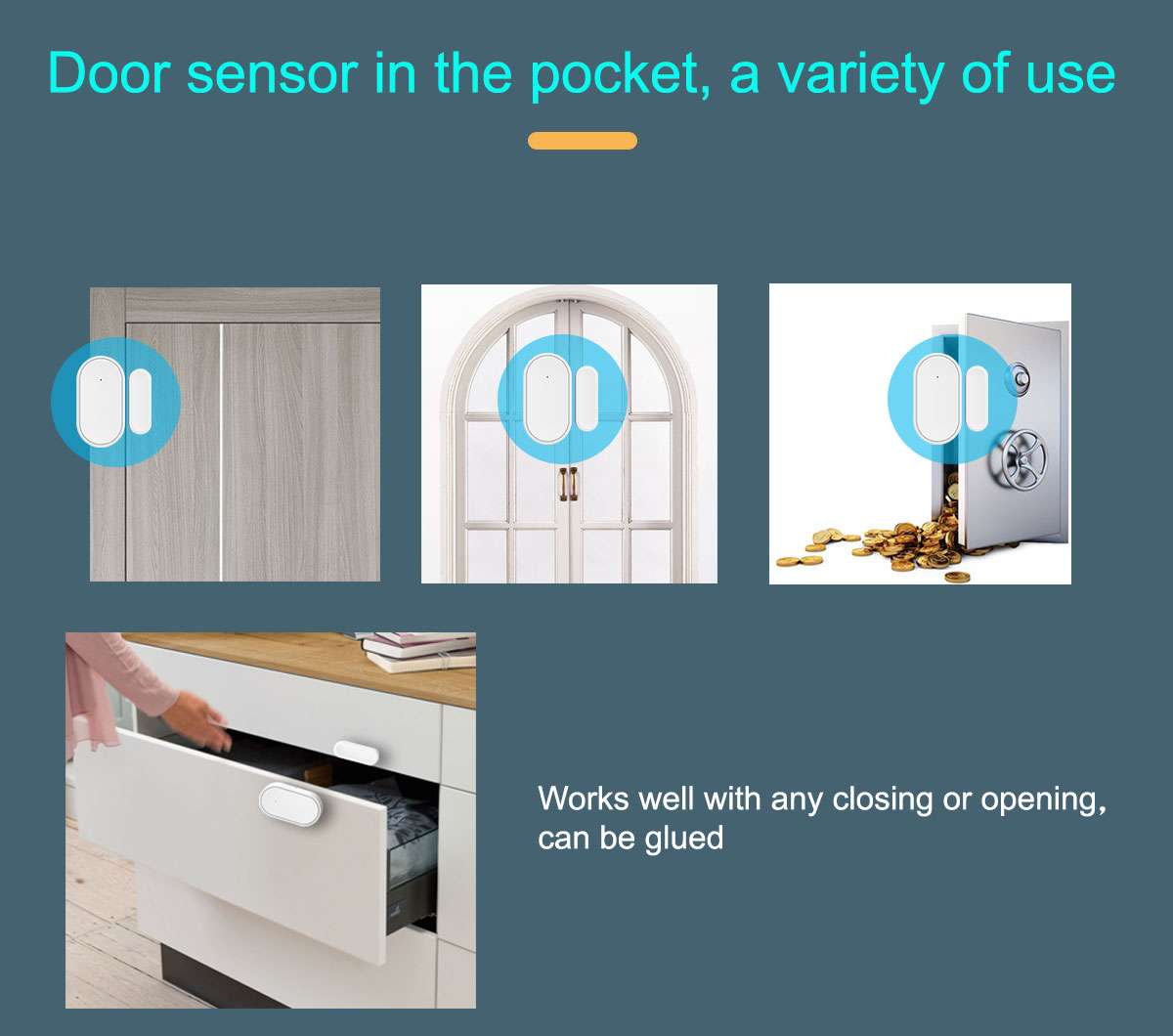 Bulk 433MHz wireless door alarms (4)